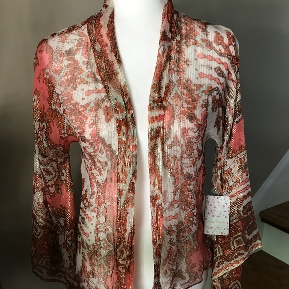 Free People Fleur De Lis Printed Kimono XS - Picture 7 of 8